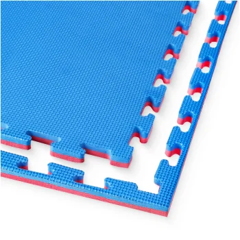 4Fizjo 594 Puzzle Protective Mat for Fitness Equipment, 100 x 100 cm, Blue/Red