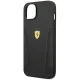 Ferrari iPhone 14 Plus Case Leather Stamp Sides, Black