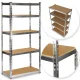 Humberg Hr-853 Metal Storage Shelving Unit 183x90x40 cm, Silver