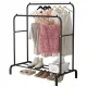 Large Double Clothing Rack with Shoe Shelf