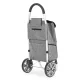 ModernHome Rolling Grocery Cart 33L with Large Wheels and Pockets, Gray