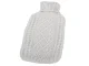 Large rubber hot water bottle with sweater cover, 2L, grey