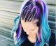 Kanekalon Synthetic Ombre Afro Braids for Hairstyles 60cm, Purple-Blue