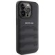 Apple iPhone 15 Pro 6.1\'\' AMG Leather Debossed Lines Case Cover, Black