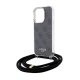 Guess iPhone 15 Pro Max Case Crossbody Cord 4G Print, Black