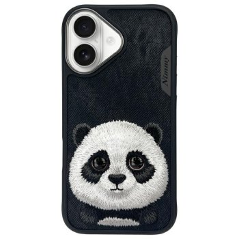Nimmy Big Eyed Pet 2.0 Panda Case for iPhone 16, Black
