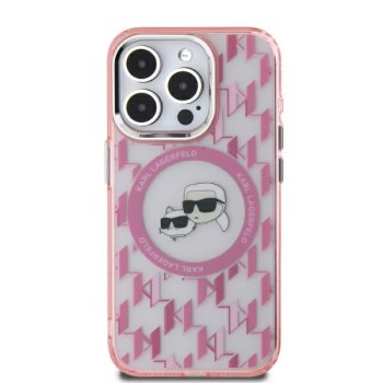 Apple iPhone 16 Pro Max 6.9'' Karl Lagerfeld IML Monogram Karl & Choupette Head MagSafe Cover Case, Pink