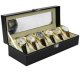 Pulksteņu glabāšanas kaste ar 6 vietām, melna