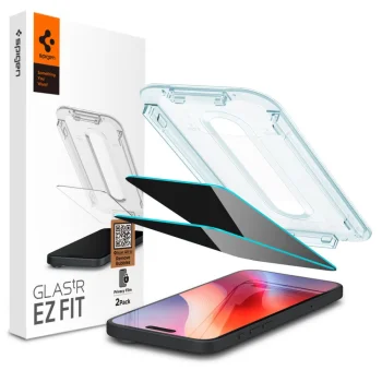 Spigen Glas.tR EzFit Privacy Screen Protector for iPhone 15/16 (2 pcs)