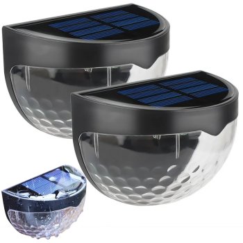 Solārā LED sienas lampa ar krēslas sensoru, 2 gab., melna