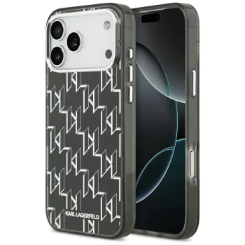 Karl Lagerfeld IML KL Monogram MagSafe Case for iPhone 17 Pro Max, Black