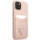 Guess Saffiano Triangle Logo Cardslot Case for iPhone 13 mini, Pink