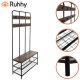Ruhhy 27036 Hallway Coat Rack with Shoe Bench, Black