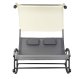 MultiGarden 2 Person Outdoor Rocking Chaise Lounge with Canopy PL301, Gray