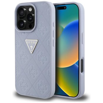 Guess Hot Stamp 4G Pattern iPhone 16 Pro Case - Purple