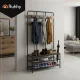 Ruhhy 27036 Hallway Coat Rack with Shoe Bench, Black