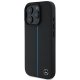 Mercedes iPhone 16 Pro Case Blue Line Leather MagSafe, Black
