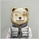 Nimmy Crossbody Cool&Cute 2.0 Bear Shoulder Bag Gray