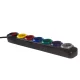 Maclean MCE509 B Power Strip, 6 Outlets, with Switch, 1.5m, Black