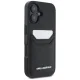 Karl Lagerfeld HC Grained PU Cardslot Metal Elong iPhone 16 Case, Black