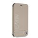 BMW Logo Imprint Folio Case for iPhone Xr - Beige