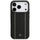 Mercedes Leather Star Pattern Stripes MagSafe Case for iPhone 17 Pro, Black