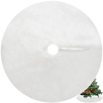 Ruhhy Christmas Tree Skirt Mat, 150 cm, White
