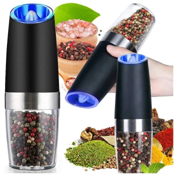 Electric Gravity Salt and Pepper Grinder with LED Light