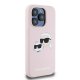 Karl Lagerfeld iPhone 15 Pro vāciņš Silicone Karl & Choupette MagSafe, rozā