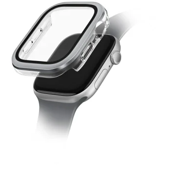 Uniq Voute Case with Tempered Glass for Apple Watch 10/11 46mm, Silver