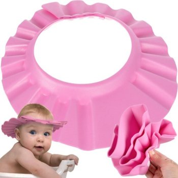 Adjustable Baby Bath Visor Shampoo Shield for Kids 23451, Pink