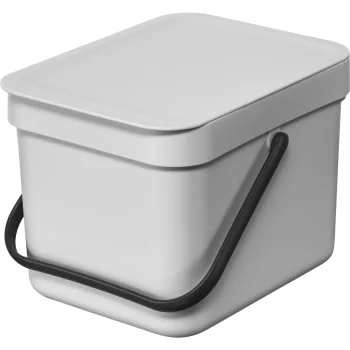 Brabantia Sort & Go Waste Bin 6 L, Light Grey