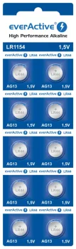 Šarminiai diskiniai elementai everActive LR44 G13 LR1154 1.5V, pakuotė 10 vnt.