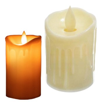 Battery-Operated LED Wax Candle with Flickering Flame