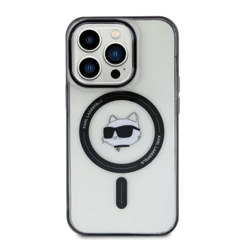 Karl Lagerfeld iPhone 15 Pro Case IML Choupette's Head MagSafe, Transparent