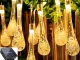 Solar garden LED string lights with 20 icicle bulbs, warm white