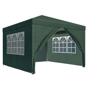 Outdoor Garden Tent Pavilion 3x3m with 4 Walls, Green