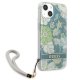 Guess Case for iPhone 13 mini Flower Strap Green