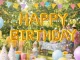 Happy Birthday Foil Balloon Garland Party Decoration, Gold