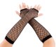 Long Fingerless Fishnet Gloves for 80s Party Gothic Costume, Black