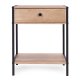 Industrial Nightstand with Drawer and Shelf ModernHome Bedside Table, Light Oak