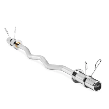 4FIZJO EZ Curl Olympic Barbell 120 cm, 10 kg, Silver