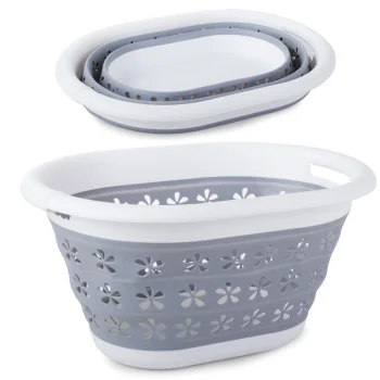 Collapsible Laundry Basket / Silicone Bowl, 25L