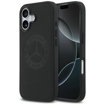 Mercedes Leather Vintage Logo MagSafe Phone Case Cover iPhone 17 - Black