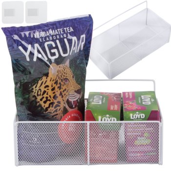 Hanging basket metal organizer hanging kitchen shelf white