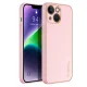 Dux Ducis Yolo iPhone 14 Plus Case, Faux Leather, Pink