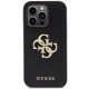 Guess iPhone 15 Pro Case Perforated 4G Glitter Logo, Black