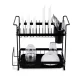 Massido MS-602 2-Tier Dish Drying Rack with Drainboard, black