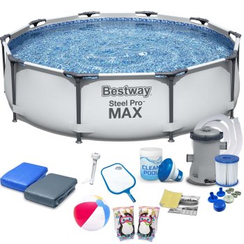Bestway 56406 Power Steel Frame Pool 305 x 76 cm with Accessories