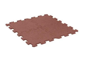 Guminė grindų danga PUZZLE sporto salėms ir lauko zonoms 18 mm, 1000 x 1000 mm, raudona